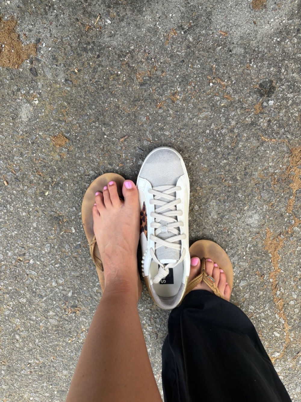 Leopard and pearl accent golden goose sneakers - Picture 3 of 5